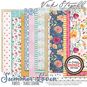 Summer Lovin Traditional Scrapbook Papers by Vicki Stegall