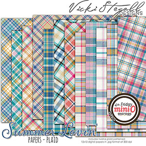 Summer Lovin Plaid Scrapbook Papers by Vicki Stegall