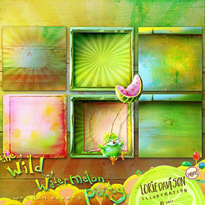 The Wild Watermelon Party Wooden Papers by Lorie Davison