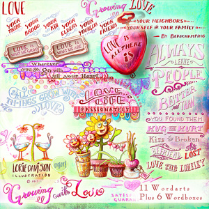 Growing With Love Wordart