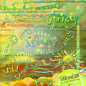 The Wild Watermelon Party Wordart by Lorie Davison