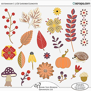 Autumnish1 Layered Elements (CU) by Wendy Page Designs 