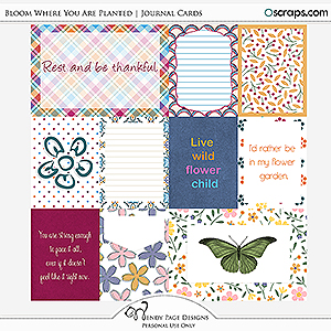 Bloom Where You Are Planted Journal Cards by Wendy Page Designs  