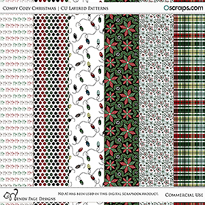 Comfy Cozy Christmas Layered Patterns (CU) by Wendy Page Designs  