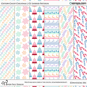 Cotton Candy Christmas Layered Patterns (CU) by Wendy Page Designs  