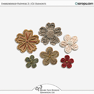 Embroidered Flowers 2 (CU) by Wendy Page Designs 