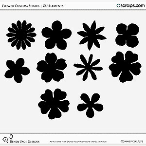 Flower Custom Shapes (CU) by Wendy Page Designs    
