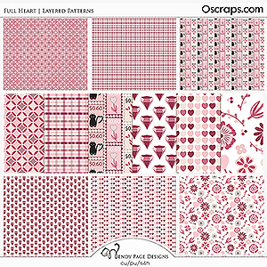 Full Heart Layered Patterns (CU) by Wendy Page Designs