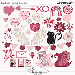 Full Heart Layered Elements (CU) by Wendy Page Designs