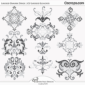 Layered Damask Dings (CU) by Wendy Page Designs