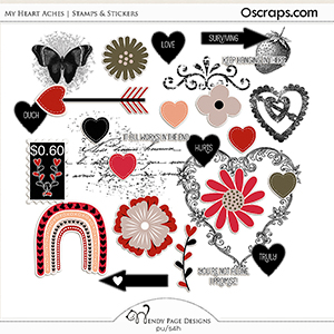 My Heart Aches Stamps and Stickers by Wendy Page Designs