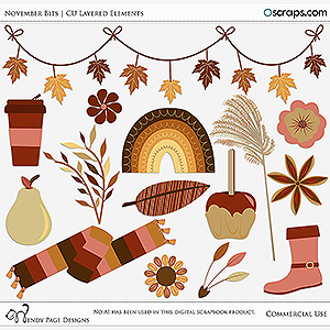 November Bits Layered Elements (CU) by Wendy Page Designs  