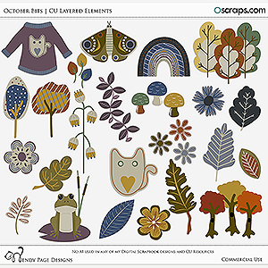 October Bits Layered Elements (CU) by Wendy Page Designs 