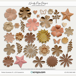 Paper Flowers 51 (CU) by Wendy Page Designs  