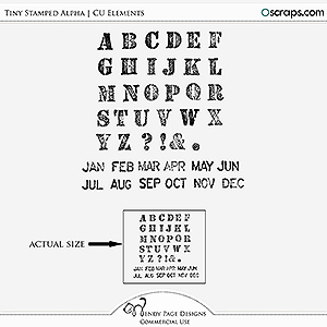 Tiny Stamped Alpha (CU) by Wendy Page Designs 