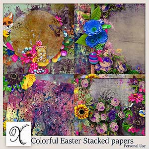 Colorful Easter Stacked Papers